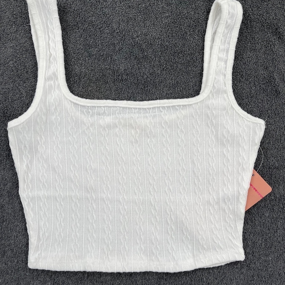 𝅺CABLE Knit Tank Crop Top